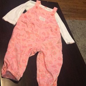 Carters 3-6 months floral overalls